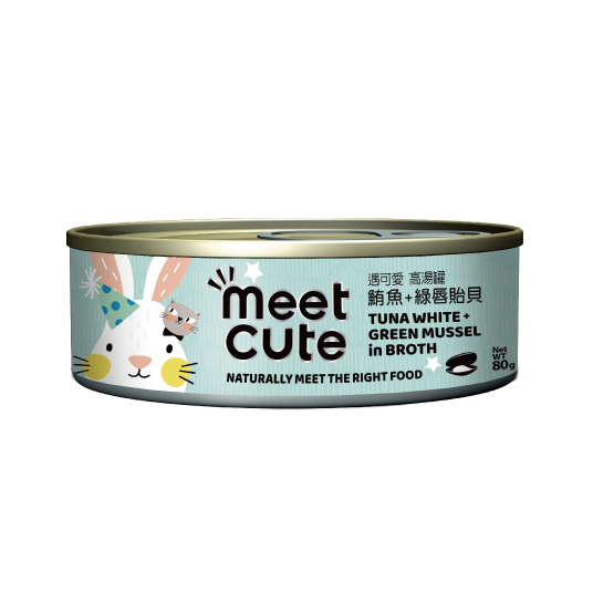 遇可愛。美味鮮肉罐 鮪魚+綠唇貽貝 80g	